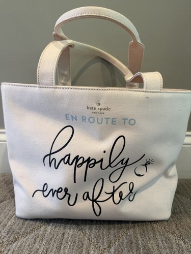 Kate spade canvas tote happily - kate,